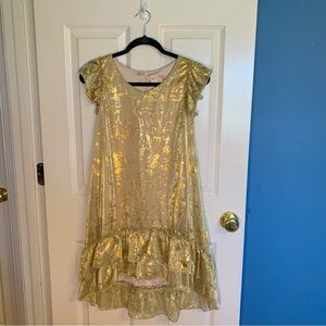 Joyfolie girls’ size 12 gold flake ruffle fancy dress
